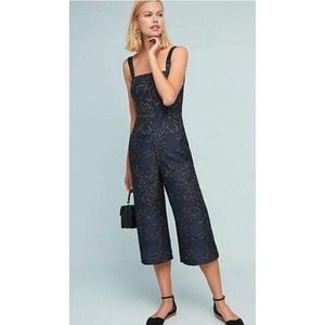 Hutch Blue Jacquard Bremerton Jumpsuit Navy Blue 14